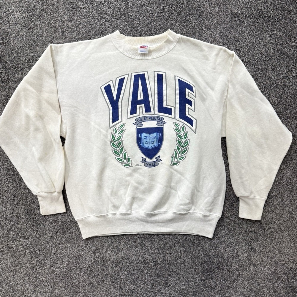Mens L Yale Crewneck Sweatshirt Ultra Sweats Made in USA Basketball Football 80s